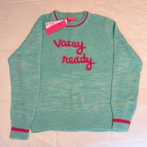Lilly Pulitzer Surf Blue “Vacay Ready” Rollins sweater - L - NWT